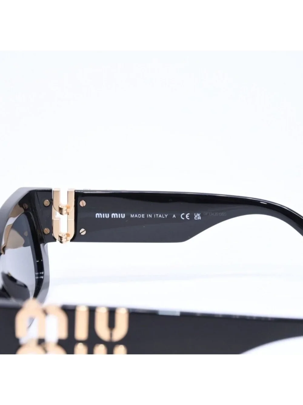 Miu Miu Sunglasses Eyewear Black Gold